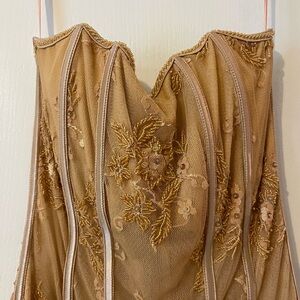 Embroidered Gold Corset Top